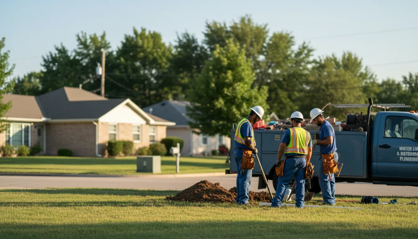 Residential water line and bathroom plumbing service in Valley Spring, TX